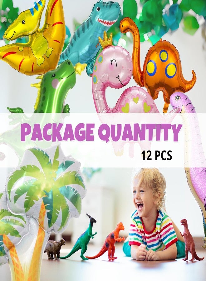BOGAZNET 12 PCS Dinosaur Birthday Party Balloons - Large Pink Dino Balloons for Baby Shower and Dinosaur Party Decorations Baby Dino Balloons for Birthday Party - Image 4